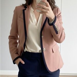 J CREW Schoolboy Blazer Rosewood Mauve Wool Jacket Petite